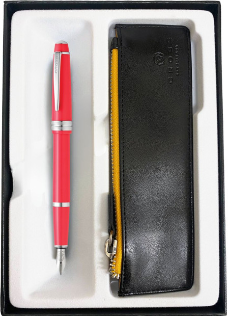 Cross Bailey Light Fountain Pen Gift Set - Coral Chrome Trim